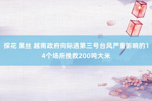 探花 黑丝 越南政府向际遇第三号台风严重影响的14个场所挽救200吨大米