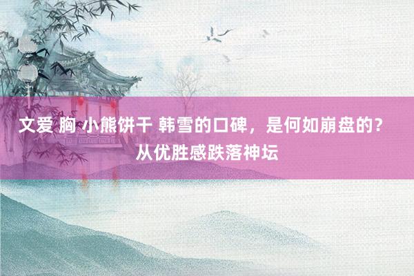 文爱 胸 小熊饼干 韩雪的口碑，是何如崩盘的？ 从优胜感跌落神坛