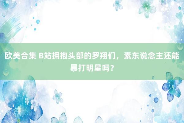 欧美合集 B站拥抱头部的罗翔们，素东说念主还能暴打明星吗？