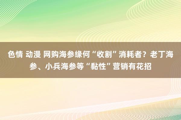 色情 动漫 网购海参缘何“收割”消耗者？老丁海参、小兵海参等“黏性”营销有花招