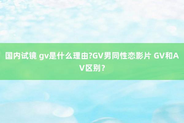 国内试镜 gv是什么理由?GV男同性恋影片 GV和AV区别？