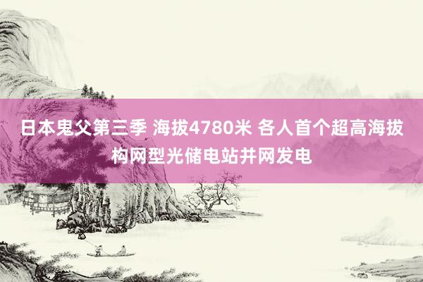 日本鬼父第三季 海拔4780米 各人首个超高海拔构网型光储电站并网发电