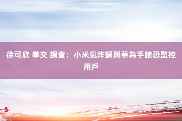 徐可欣 拳交 調查：小米氣炸鍋與華為手錶恐監控用戶